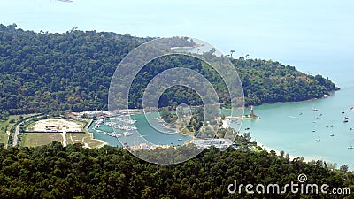 KEDAH, LANGKAWI, MALAYSIA - APR 09th, 2015: View from the peak of Gunung Mat Chinchang mountain Editorial Stock Photo