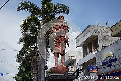 Kediri, East Java, Indonesia - March 10th, 2020: The monument of Panji Asmoro Bangun in Kediri Editorial Stock Photo