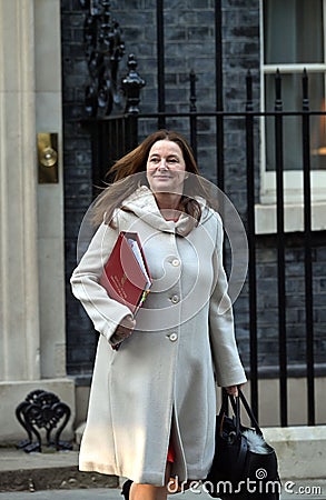 Keegan MP, Secretary of State for Education, pictured in Downing Street, London Editorial Stock Photo