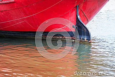 keel ship with a rudder Stock Photo