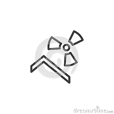 Keep away from radiation line icon Vector Illustration