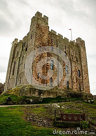 The Keep of Bamburgh Castle in Northumberland Editorial Stock Photo