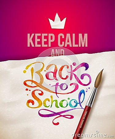 Keep calm and Back to school Vector Illustration