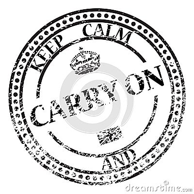 Keep Calm And Carry On Stamp Stock Photo