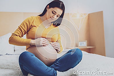 Kind female person having rest at home Stock Photo