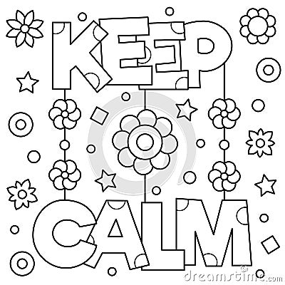 Keep calm. Coloring page. Vector illustration. Vector Illustration