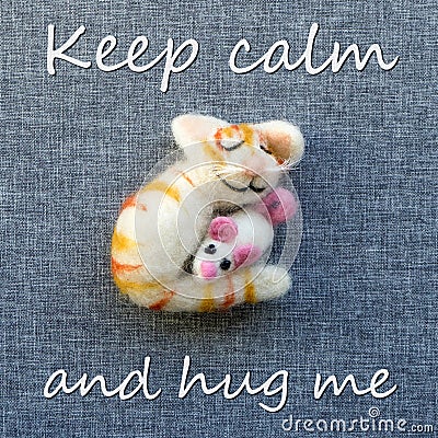 Keep calm and hug me Stock Photo
