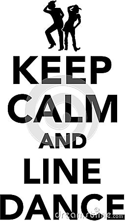 Keep calm and Line dance Vector Illustration