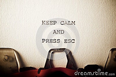 Keep calm and press esc Stock Photo
