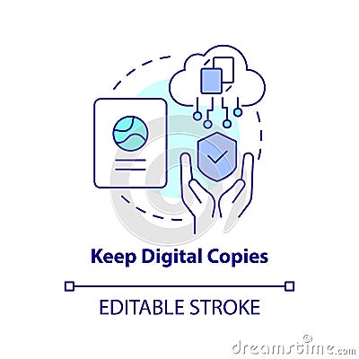 Keep digital copies concept icon Vector Illustration
