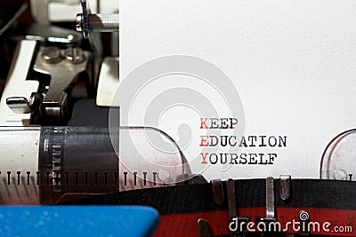 Keep education yourself Stock Photo