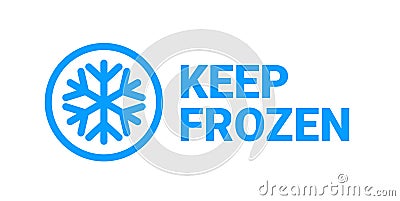 Keep frozen vector logo illustration. Frozen product label badge pictogram. Winter frozen food symbol sticker packaging. Vector Illustration