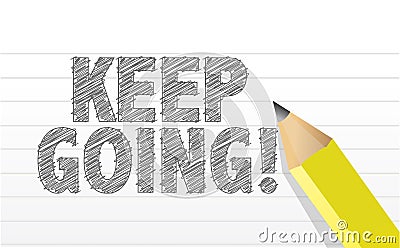 Keep going, in motivation concept Cartoon Illustration