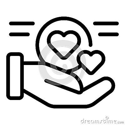 Keep heart icon outline vector. Relief activist Vector Illustration