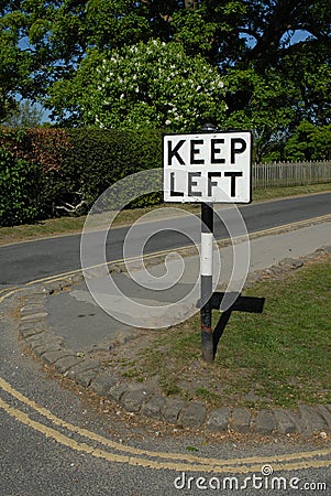 Keep left sign Stock Photo