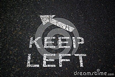 Keep Left Sign Stock Photo