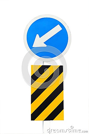 Keep left traffic sign Stock Photo