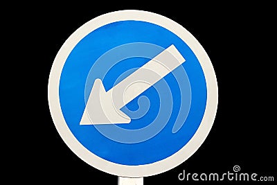 Keep left traffic sign Stock Photo