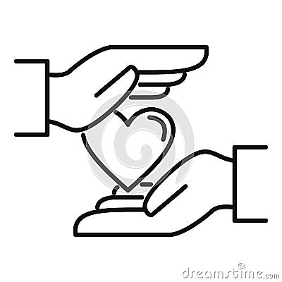 Keep love care icon, outline style Vector Illustration