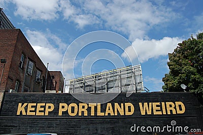 Keep Portland Oregon Weird Sign Stock Photo