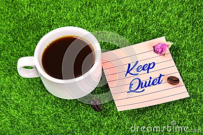 Keep quiet with coffee Stock Photo