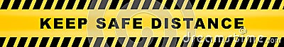 Keep safe distance social distancing in caution lines Stock Photo