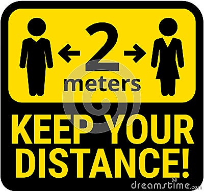 Keep safe social distance sign Vector Illustration