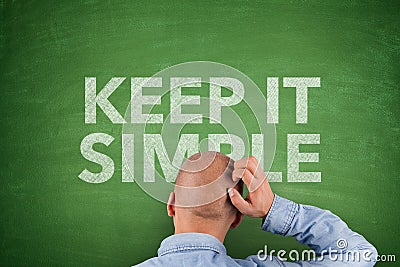 Keep It Simple on Blackboard Stock Photo