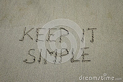 Keep it simple. Inspiration and motivation quote `keep it simple` with red leaf background Stock Photo