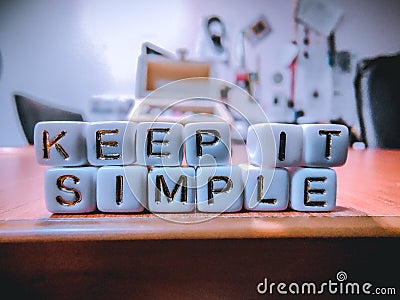 'KEEP IT SIMPLE' Stock Photo