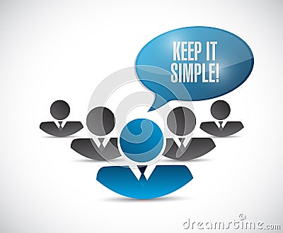 keep it simple people message sign Cartoon Illustration