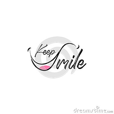 Keep Smile logo design template vector Vector Illustration