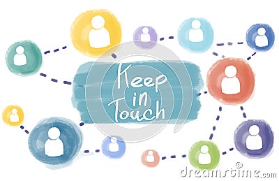 Keep in Touch Connect Follow Social Media Follow Concept Stock Photo