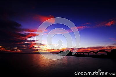 The shoreline at sunset is simplyÃ¢â‚¬Â¦.beautiful. Stock Photo