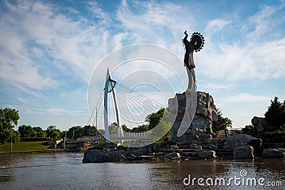 Keeper of the plains in Wichita Kansas Editorial Stock Photo