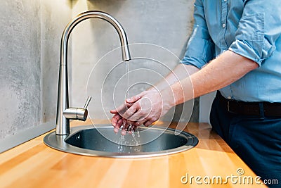 Keeping hands clean Stock Photo