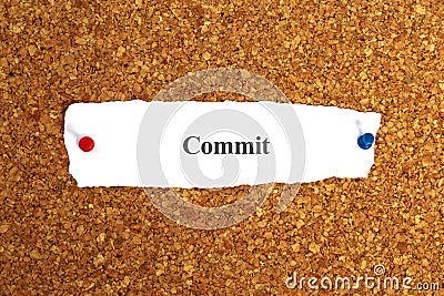commit word on paper Stock Photo