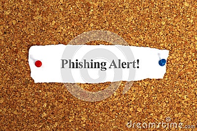 phishing alert word on paper Stock Photo