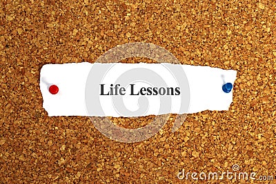 life lessons word on paper Stock Photo