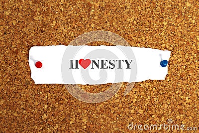 honesty word on paper Stock Photo