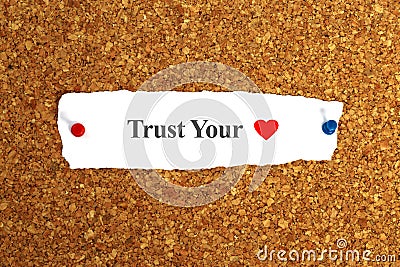 trust hour heart word on paper Stock Photo