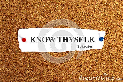 know thyself word on paper Stock Photo