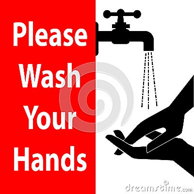 Keeps your hands clean. Please wash your hands. Vector Illustration