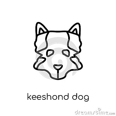 Keeshond dog icon. Trendy modern flat linear vector Keeshond dog Vector Illustration