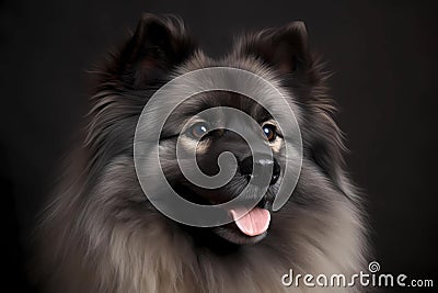 Keeshond - Originating from the Netherlands (Generative AI) Stock Photo