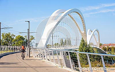 The Beatus Rhenanus railway bridge over the Rhine between Strasbourg, France, and Kehl, Germany Editorial Stock Photo