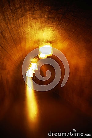 Blured image of the underground passage to the Kehlsteinhaus or Eagle`s Nest, Germany. Stock Photo