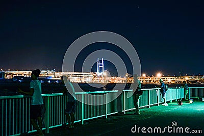 Of the Keihin industrial area night view Editorial Stock Photo