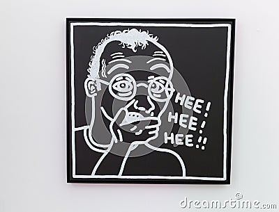 Keith Haring self portrait Editorial Stock Photo