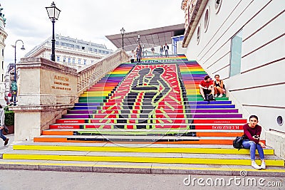 Keith Haring exhibition at Albertina Museum Editorial Stock Photo